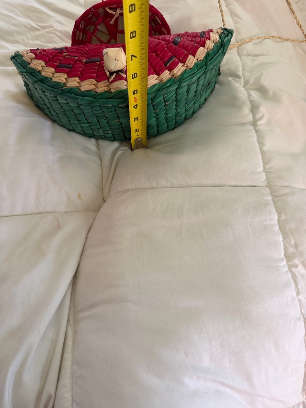 Straw Watermelon Crossbody Bag - Pink & Green - Picture 5 of 7